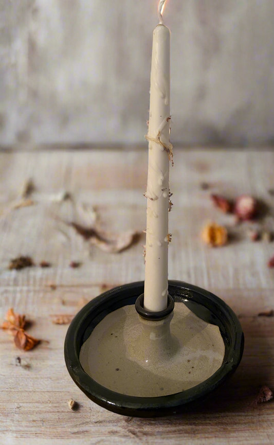 Vintage Candle Stick Holder - with soy wax candle