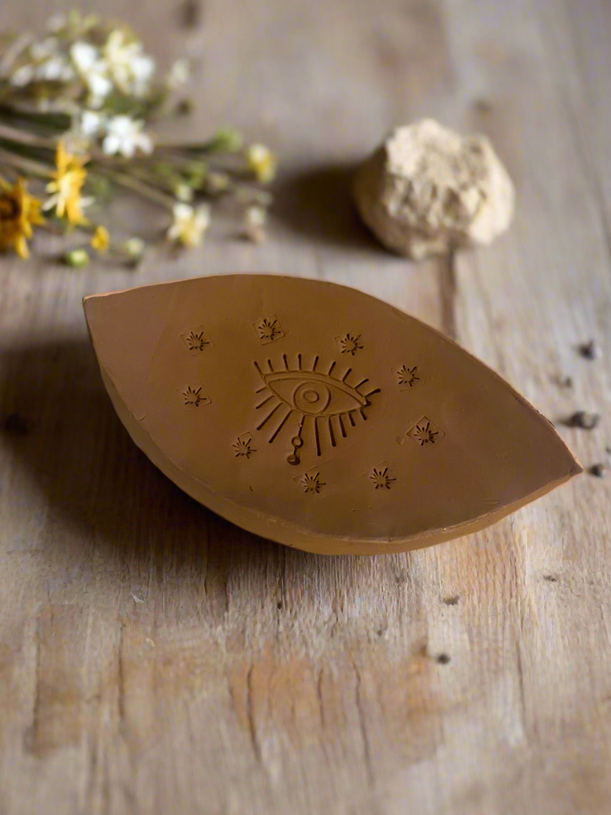 Raw Clay Smoke Wand Dish