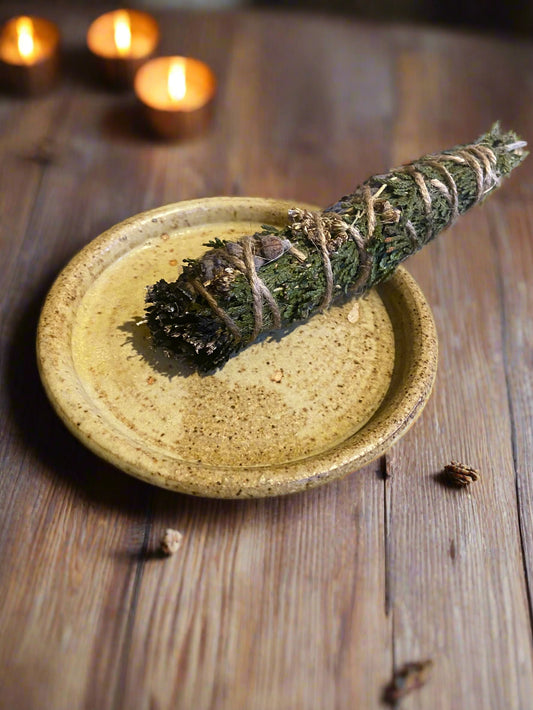 Botanical Smoke Wand + Vintage Plate