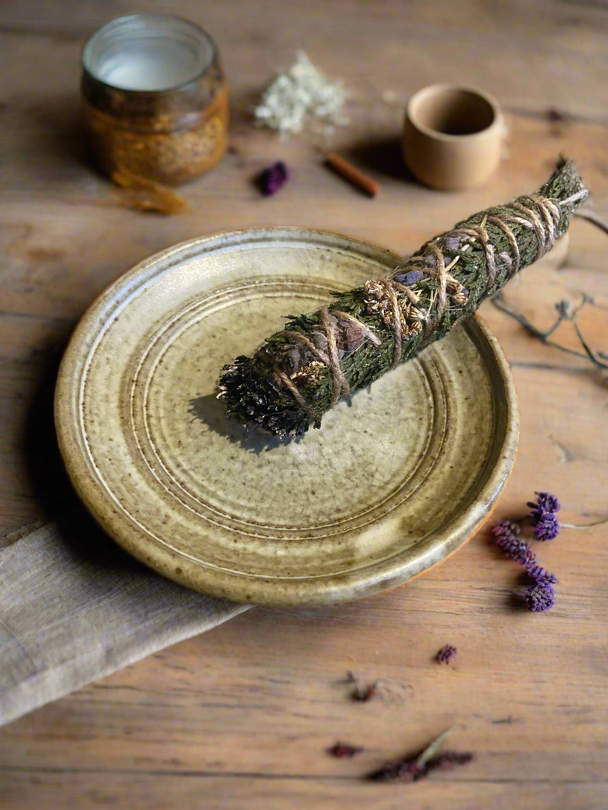 Botanical Smoke Wand + Vintage Plate