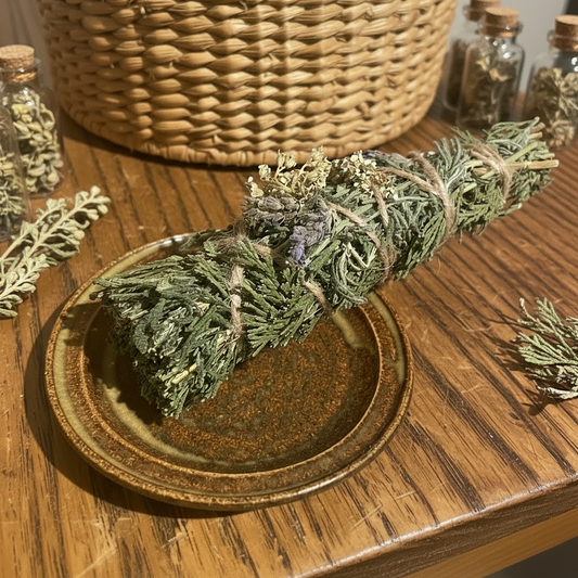 Botanical Smoke Wand + Vintage Plate