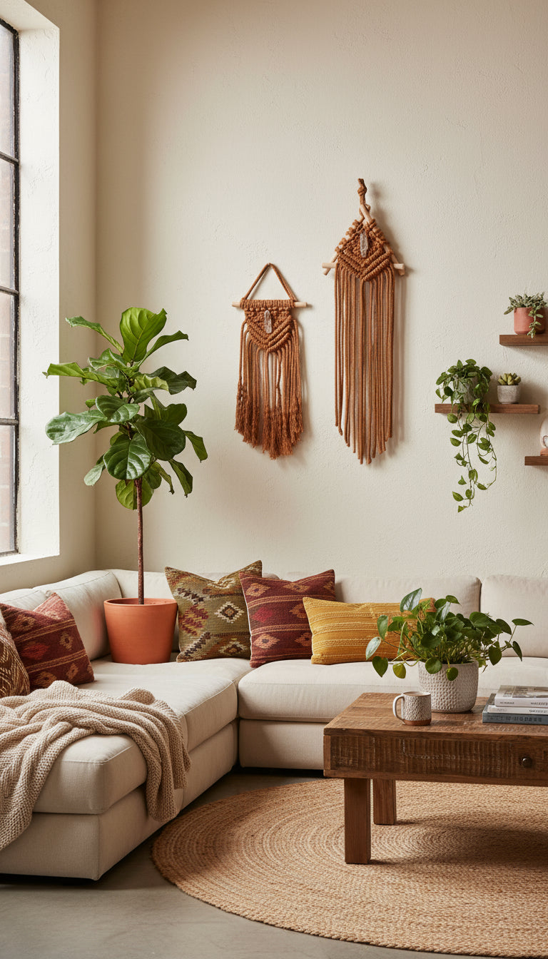 Mini macramé hanger